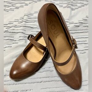 SOUL Naturalizer Goldie Brown Mary Janes Wedge, Size 8